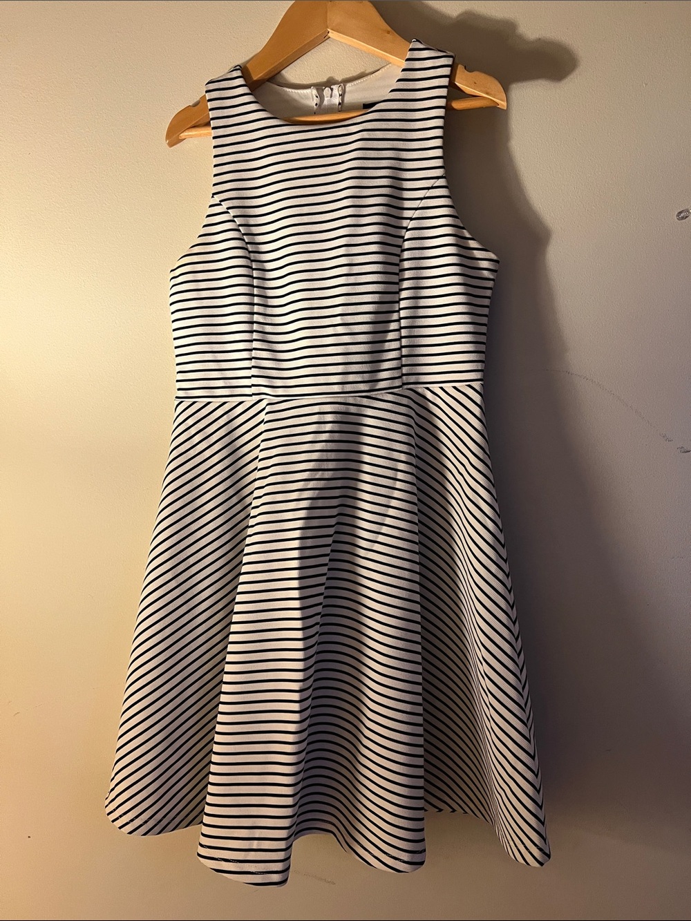 Juniors Zunie Navy and White Striped Sleeveless Fit-and-Flare Dress